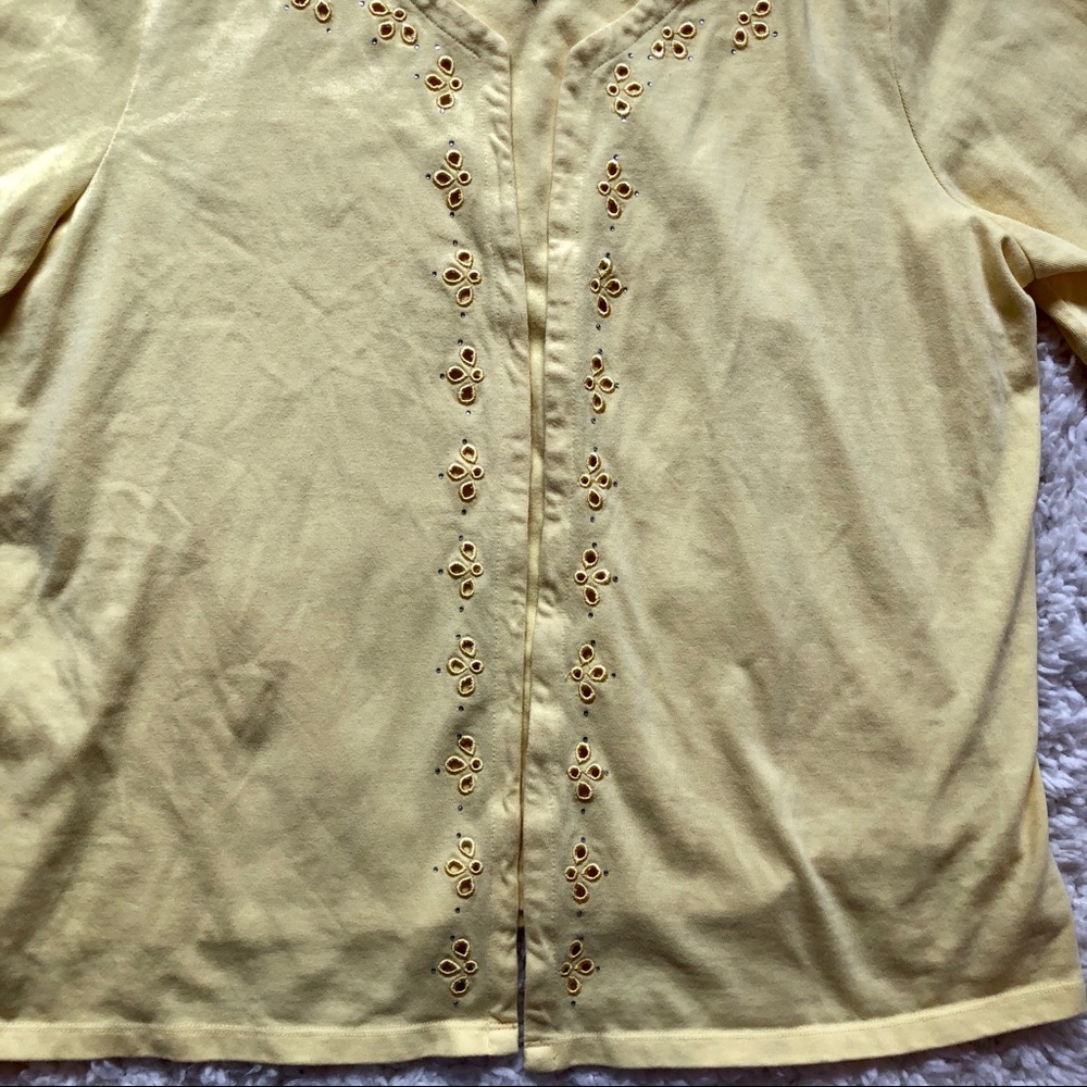 Quacker Factory Qvc Top With Eyelets Rhinestones - image 5